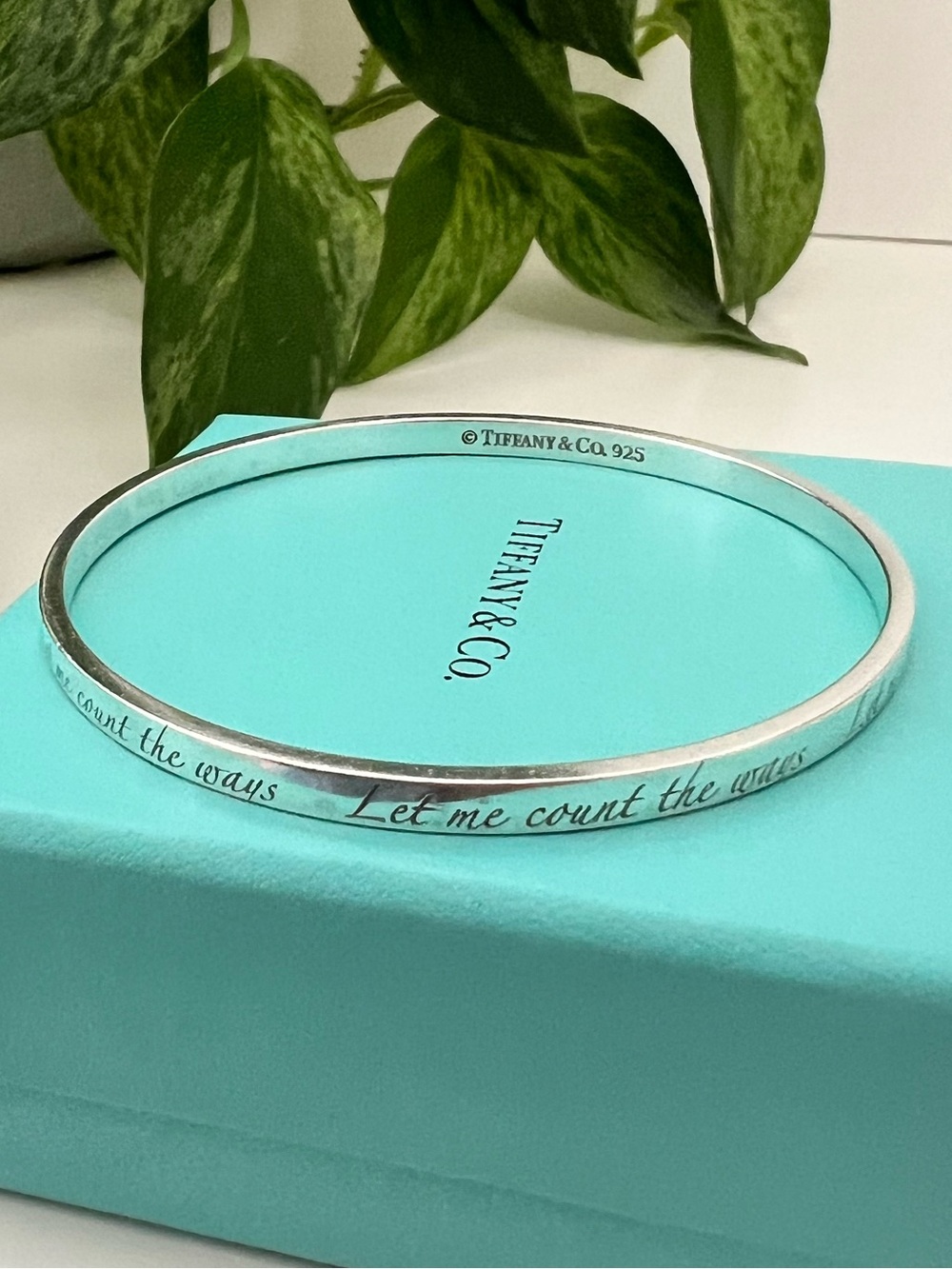 Very RARE Tiffany & Co. ‘Let Me Count the Ways’ Notes Bangle, 925 Silver